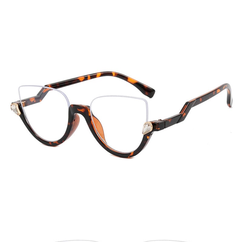 Ag Vintage Semi-Rimless Cat Eye Glasses Frame Cat Eye Frames Southood Leopard 