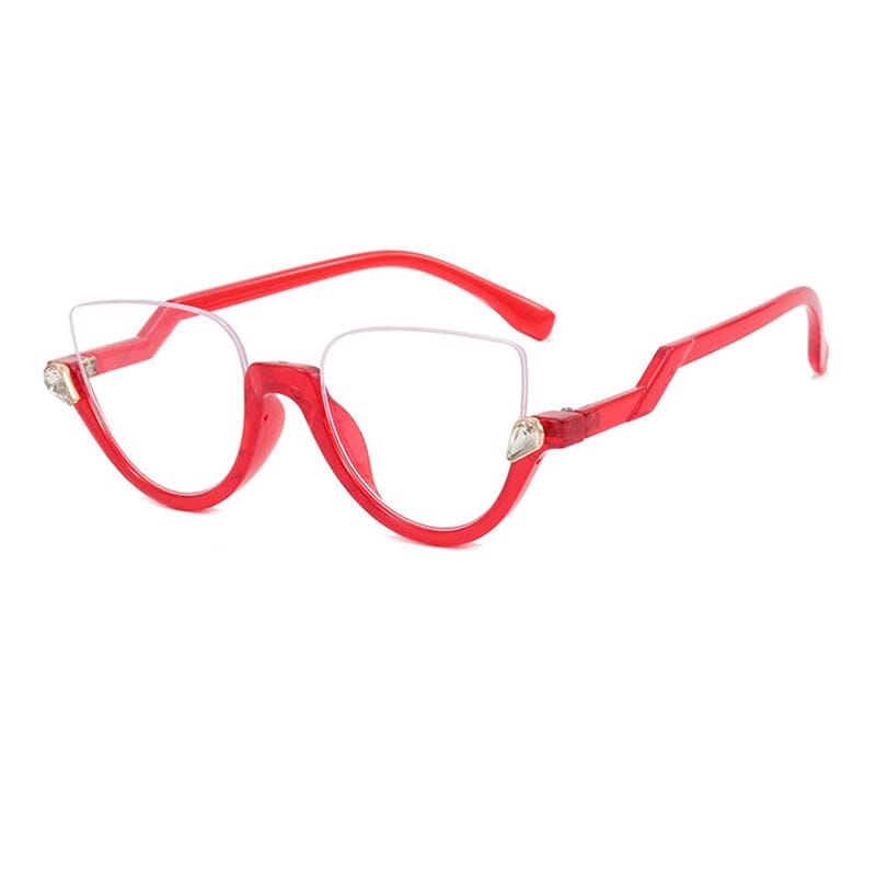 Ag Vintage Semi-Rimless Cat Eye Glasses Frame Cat Eye Frames Southood Red 