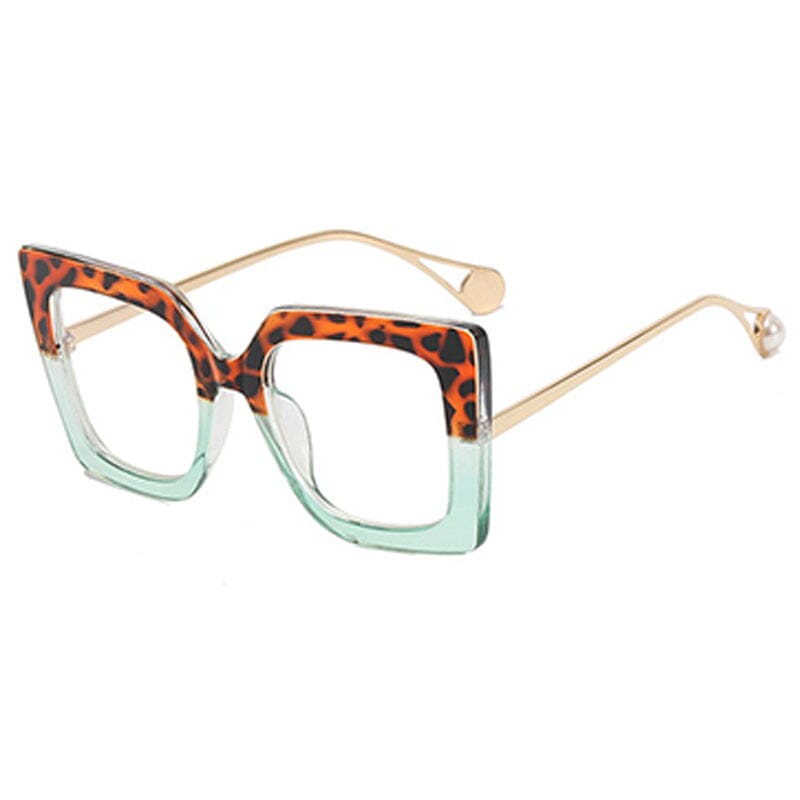 Aimee Vintage Square Glasses Frames Rectangle Frames Southood Leopard-Blue 