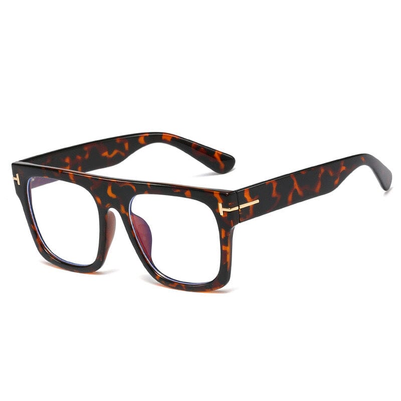 Alonso Unisex Rectangle Couple Glasses Rectangle Frames Southood C2 leopard 