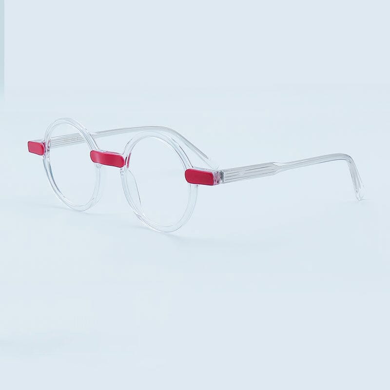 Arlo Retro Round Acetate Eyeglasses Frame Round Frames Southood Clear Pink 