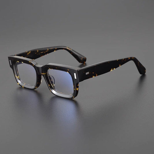 Bill Acetate Rectangle Glasses Frame Rectangle Frames Southood Leopard 