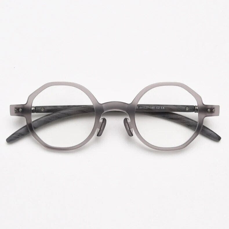 Brok Polygon TR90 Vintage Eyeglass Frame Geometric Frames Southood Grey 