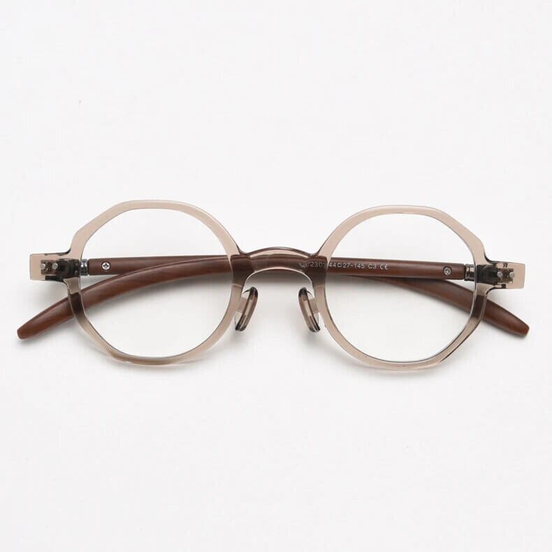 Brok Polygon TR90 Vintage Eyeglass Frame Geometric Frames Southood Khaki 