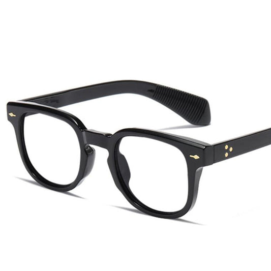Bruce Vintage Rivet Square Glasses Frame Rectangle Frames Southood C1 black clear 