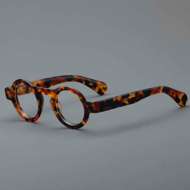 Campos Acetate Round Retro Glasses Frame Round Frames Southood Light Leopard 