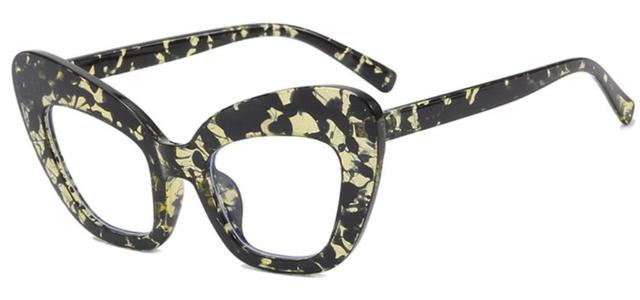 Cleo Cat Eye Glasses Frame Cat Eye Frames Southood black flower clear 