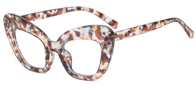 Cleo Cat Eye Glasses Frame Cat Eye Frames Southood blue flower clear 