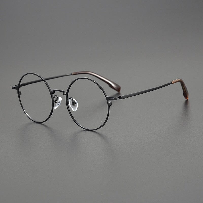Daniel Vintage Titanium Glasses Frame Round Frames Southood Black 