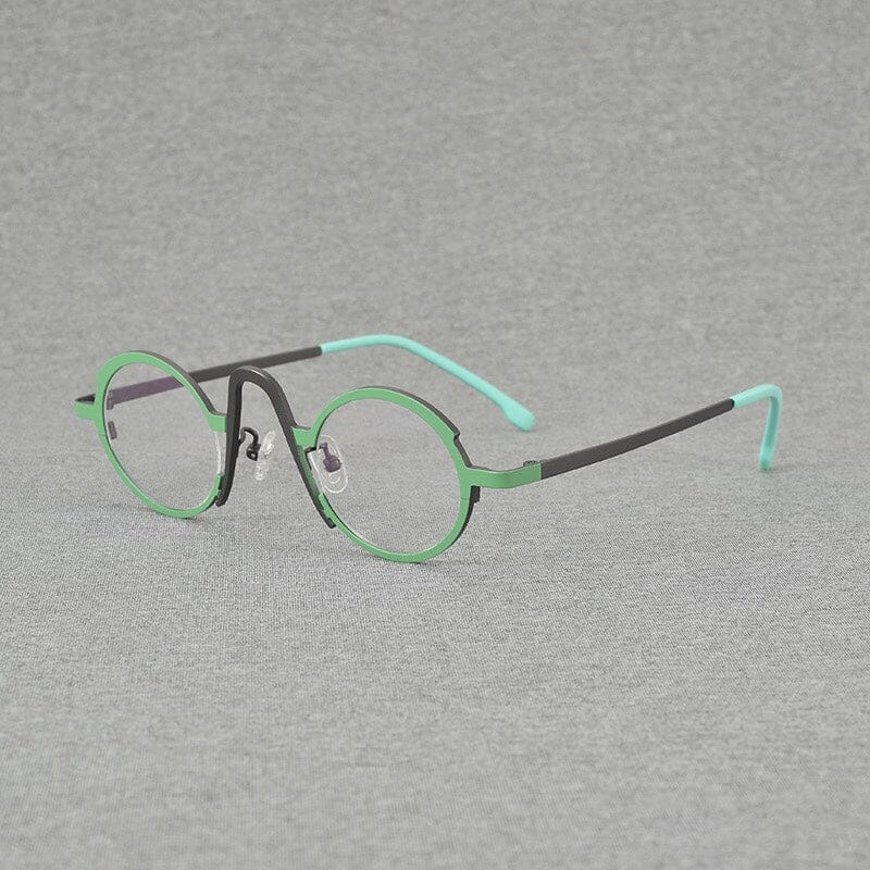Darice Titanium Round Glasses Frame Round Frames Southood Green Grey 