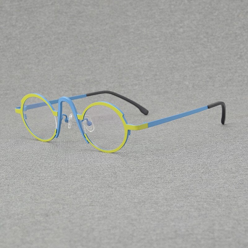 Darice Titanium Round Glasses Frame Round Frames Southood Yellow Blue 