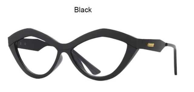 Denise New Cat Eye Glasses Frame Browline Frames Southood C2 black without lens 