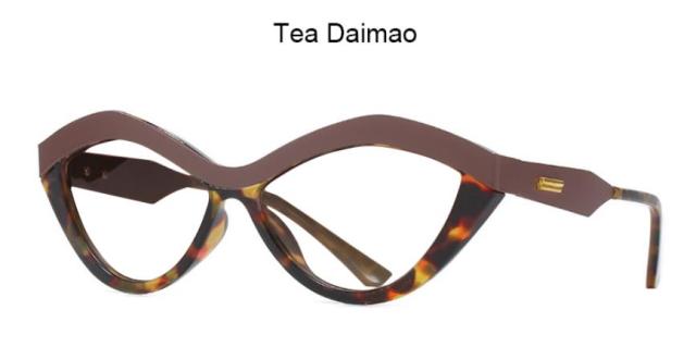 Denise New Cat Eye Glasses Frame Browline Frames Southood C3 tea daimnao without lens 