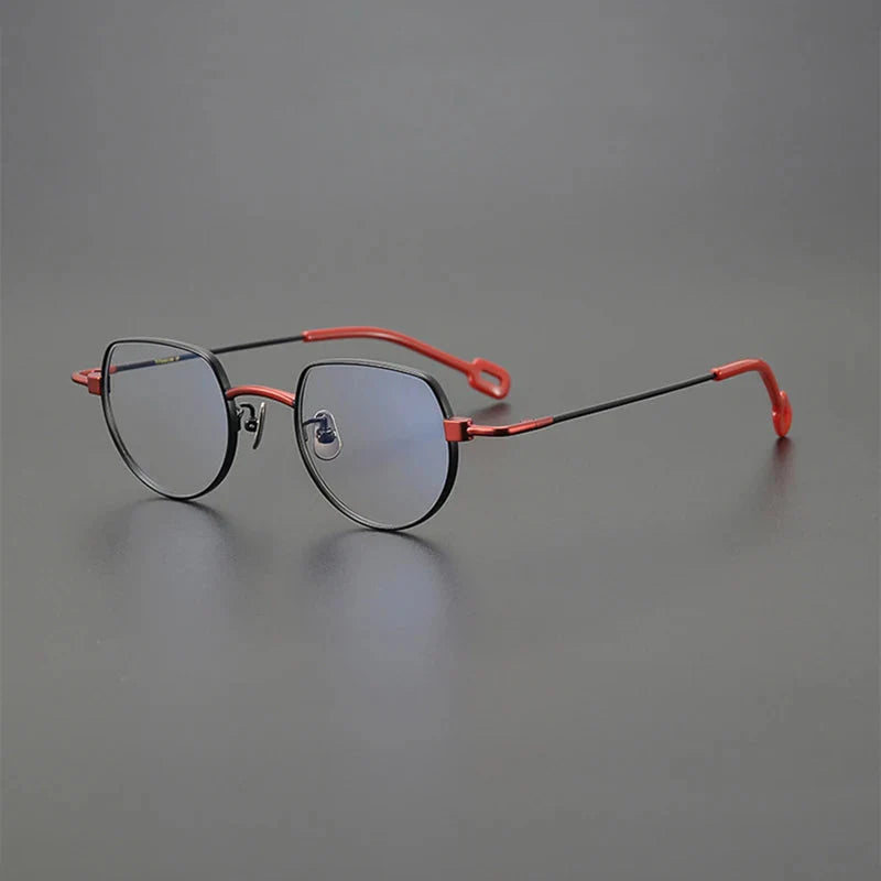 Desire Titanium Geometric Glasses Frame Geometric Frames Southood Black red 