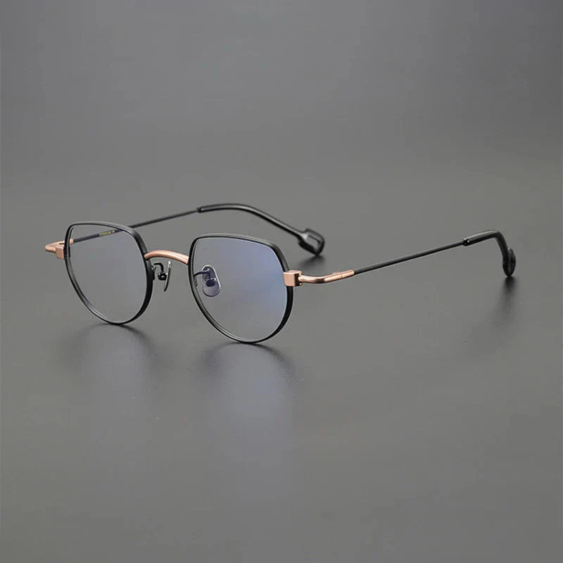 Desire Titanium Geometric Glasses Frame Geometric Frames Southood Gold black 