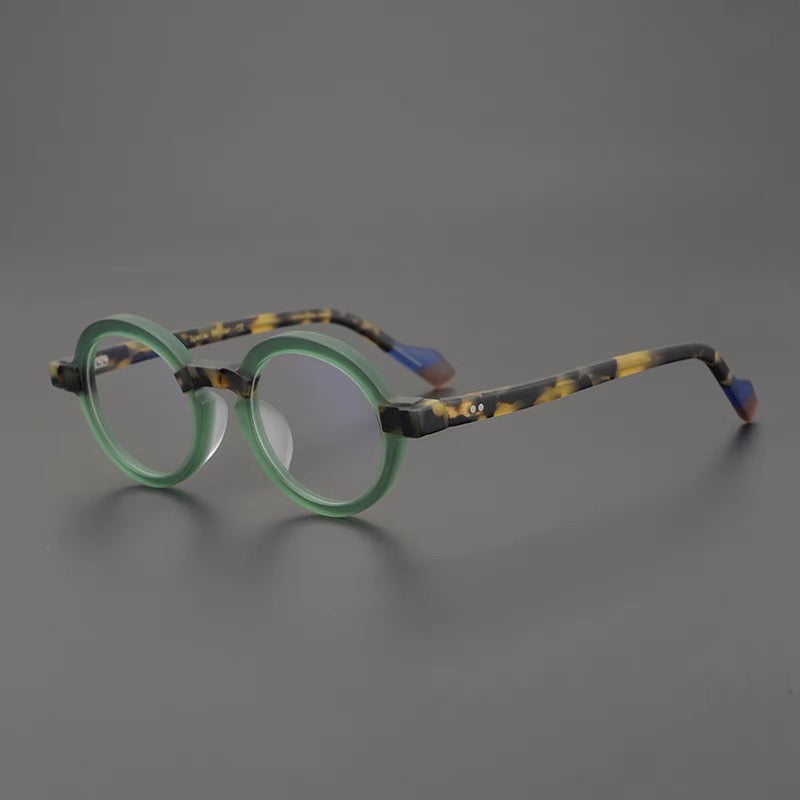 Dimash Round Acetate Optical Glasses Frame Round Frames Southood Matte green 