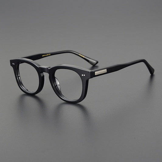 Ebrill Vintage Acetate Glasses Frame Round Frames Southood Black 