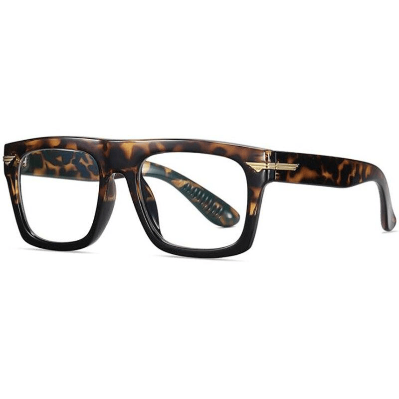 Edwin Retro Square TR90 Glasses Frame Rectangle Frames Southood Leopard black 