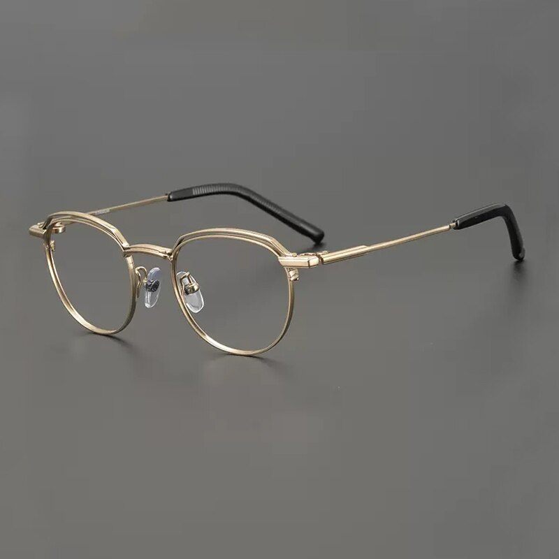 Eloise Vintage Titanium Eyeglasses Frame Round Frames Southood Gold 