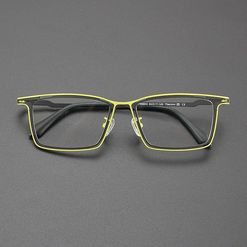 Ewert Rectangle Titanium Glasses Frame Rectangle Frames Southood Green Black 