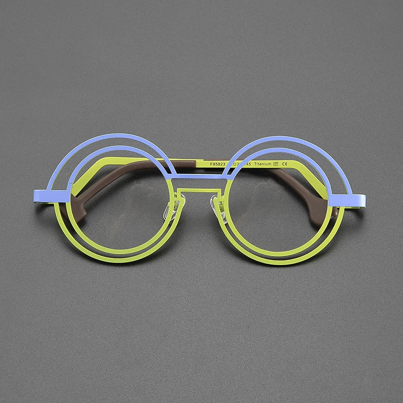 Faron Round Titanium Glasses Frame Round Frames Southood Blue Green 