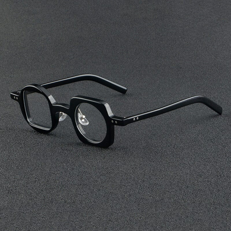 Fred Retro Acetate Personality Glasses Frame Geometric Frames Southood Black 