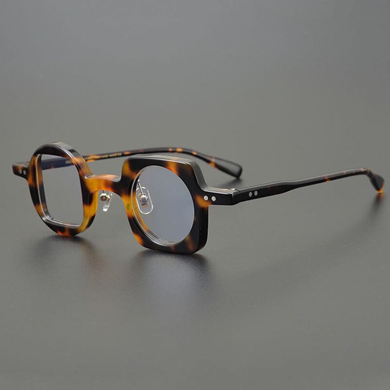 Hagly Vintage Acetate Glasses Frame Geometric Frames Southood Leopard 