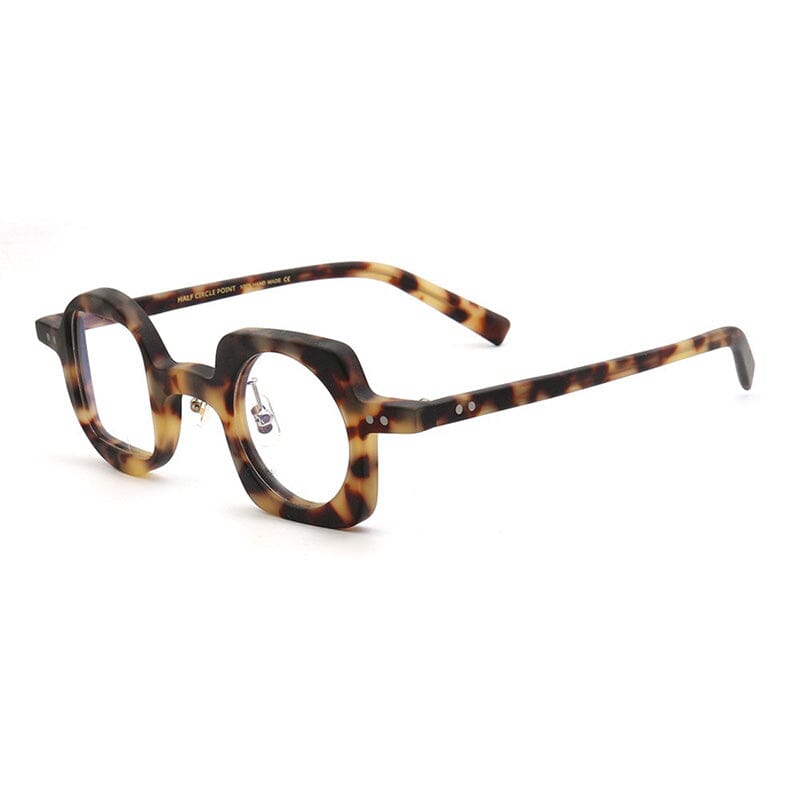 Hagly Vintage Acetate Glasses Frame Geometric Frames Southood Light Leopard 