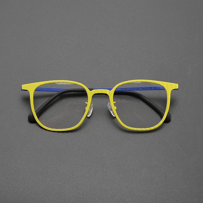Harbin Square Titanium Glasses Frame Rectangle Frames Southood Yellow 