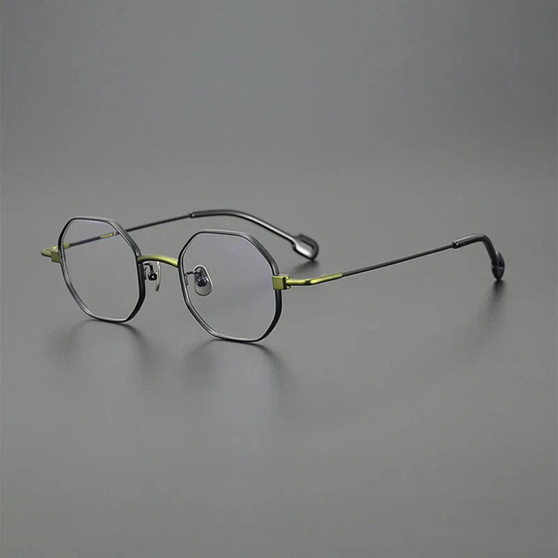 Hearne Polygon Titanium Glasses Frame Geometric Frames Southood Black Green 