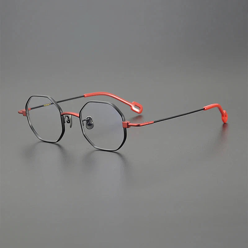 Hearne Polygon Titanium Glasses Frame Geometric Frames Southood Black Red 