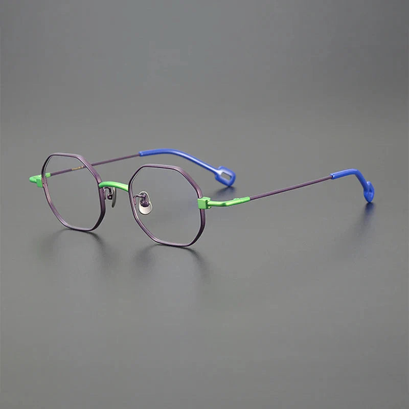 Hearne Polygon Titanium Glasses Frame Geometric Frames Southood Purple Green 