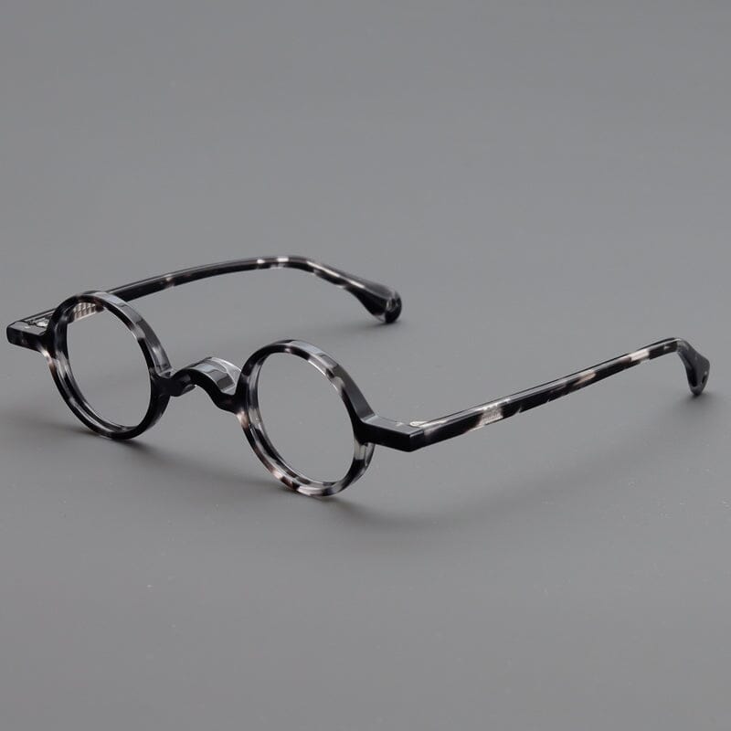 Jim Small Round Acetate Glasses Frame Round Frames Southood White-leopard 