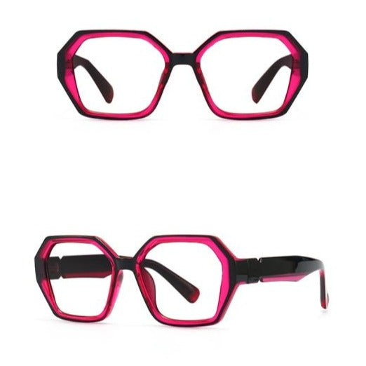 Jodie Retro Neon Polygon Glasses Frame Geometric Frames Southood C5 pink clear 