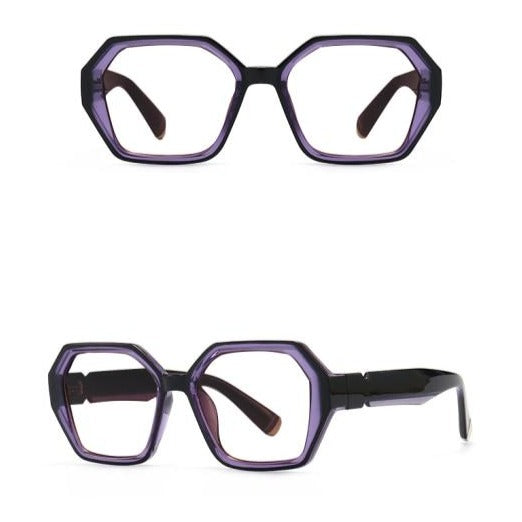 Jodie Retro Neon Polygon Glasses Frame Geometric Frames Southood C6 purple clear 
