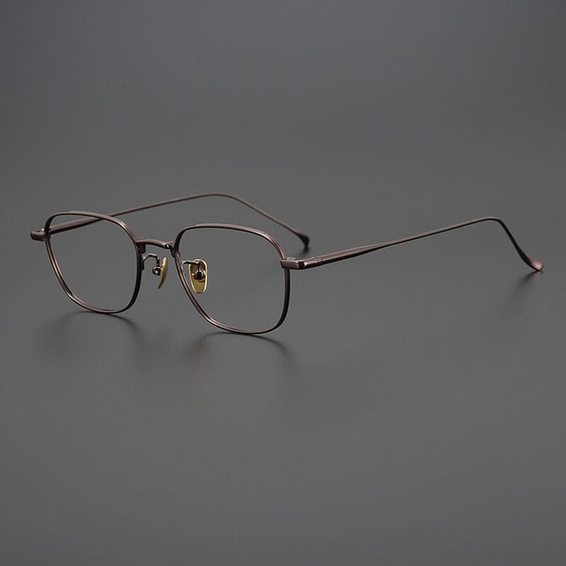 Johnny Vintage Titanium Eyeglasses Frame Rectangle Frames Southood Coffee 