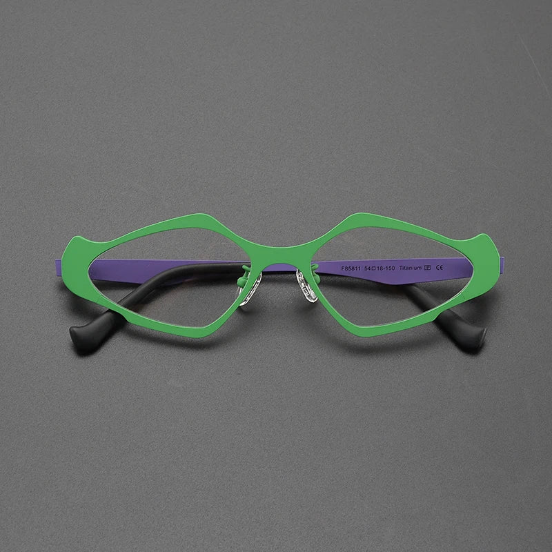 Karen Cat Eyes Titanium Glasses Frame Cat Eye Frames Southood Green Purple 