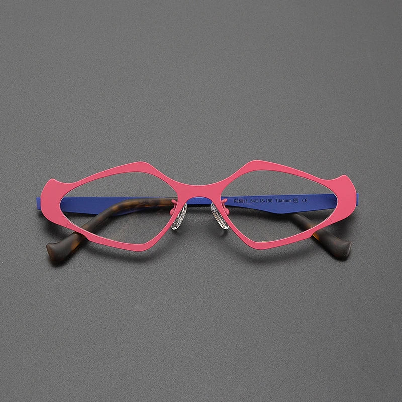 Karen Cat Eyes Titanium Glasses Frame Cat Eye Frames Southood Pink Blue 