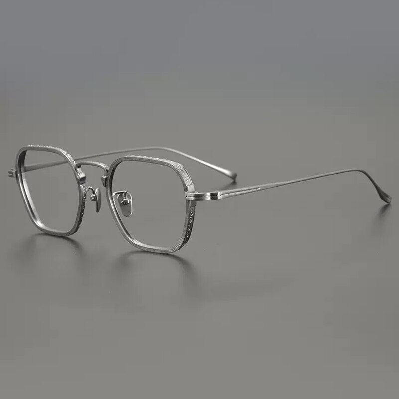 Keanu Retro Titanium Eyeglasses Frame Geometric Frames Southood Silver 