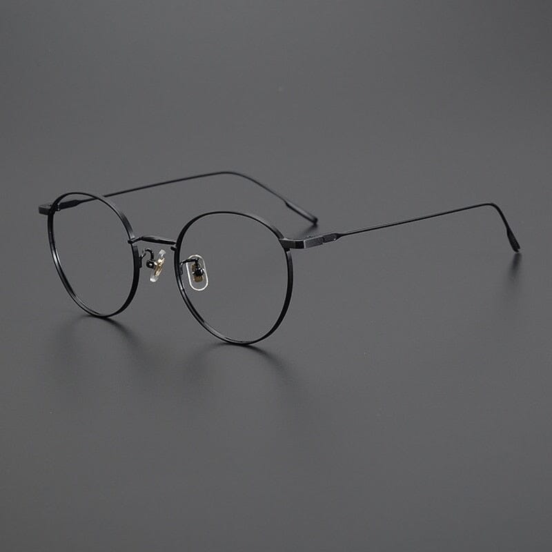 Kingston Vintage Titanium Eyeglasses Frame Round Frames Southood Black 