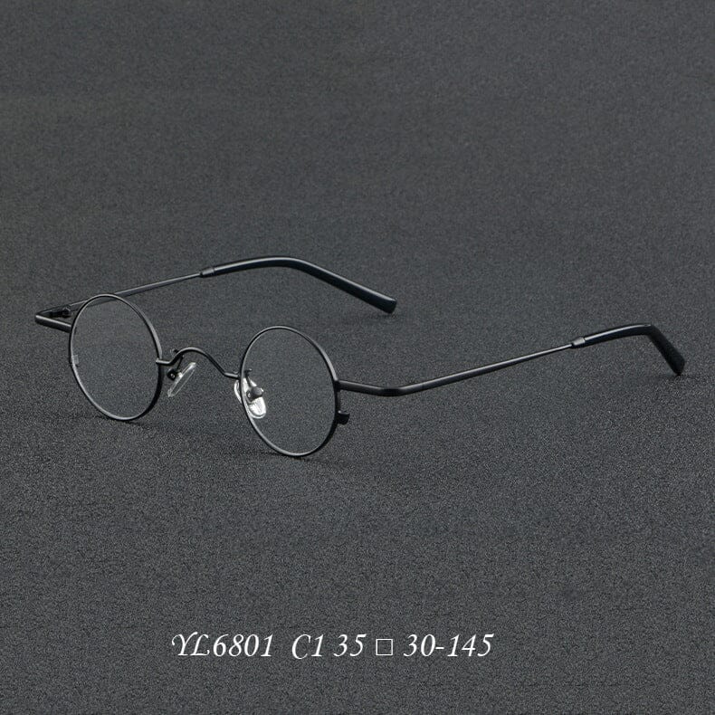 Lance Retro Titanium Glasses Frame oval frame Southood Black 