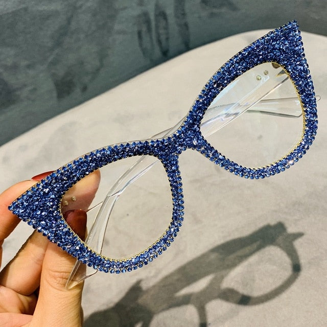 Madonna Vintage Cat Eye Glasses Frame Cat Eye Frames MON clear frame blue 