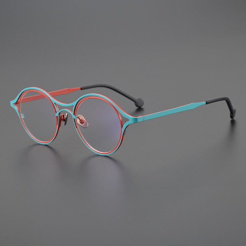 Newman Vintage Titanium Glasses Frame Geometric Frames Southood Red Blue 