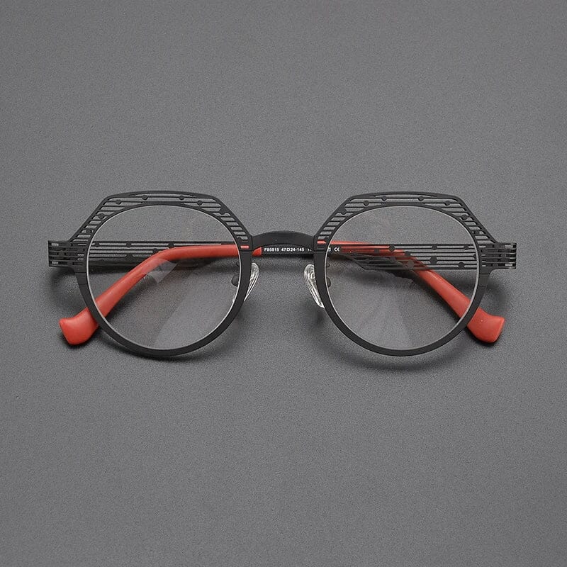 Otto Vintage Titanium Glasses Frame Geometric Frames Southood Black 