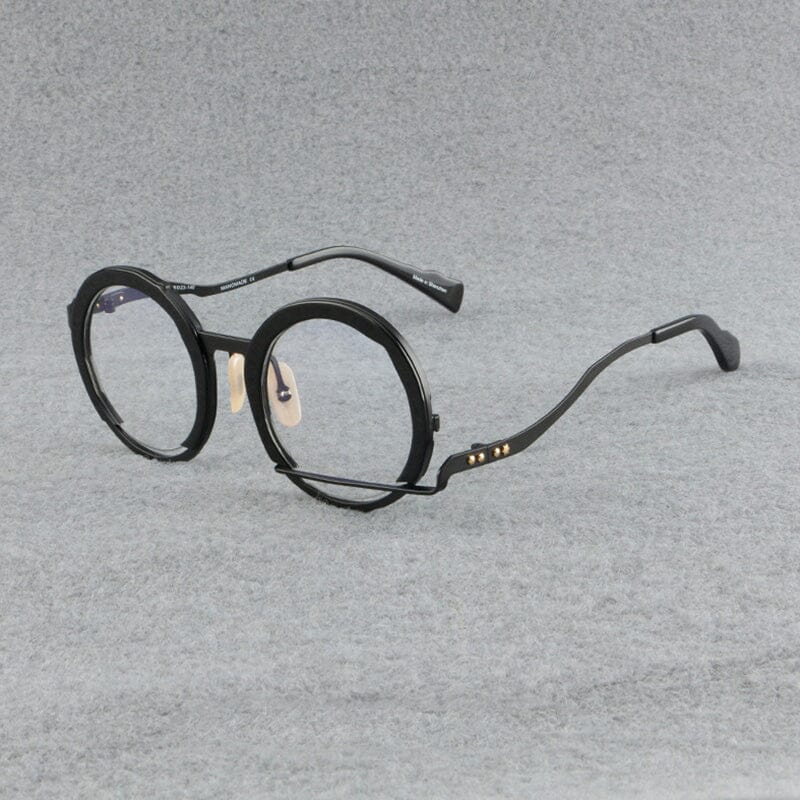 Paddy Retro High-Grade Hand-Made Round Glasses Frames Round Frames Southood Black 