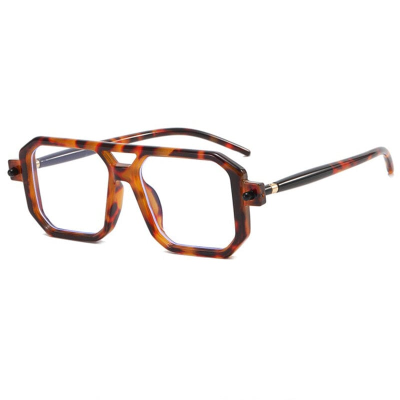 Primo Vintage Square Glasses Frame Rectangle Frames Southood leopard clear 